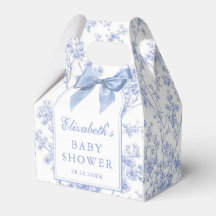 Vintage Blue Bow Floral Baby Shower