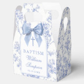 Vintage Blue Bow Floral Baptism Geschenkschachtel (Geöffnet)