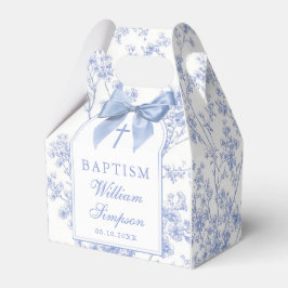 Vintage Blue Bow Floral Baptism Geschenkschachtel