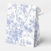 Vintage Blue Bow Floral Bridal Shower Geschenkschachtel (Rückseite)