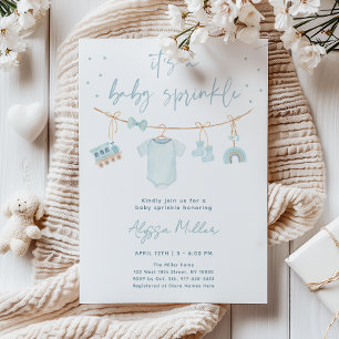 Vintage Blue Boy Baby-Kleider Baby Sprinkle Einladung