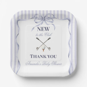 Vintage Blue Boy New to the Club Golf-Baby-Shower Pappteller