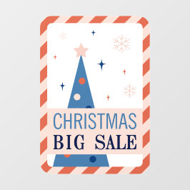 Vintage Blue Christmas Sale Window Cling Fensteraufkleber