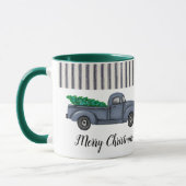 Vintage Blue Christmas Tree Truck Tasse (Links)