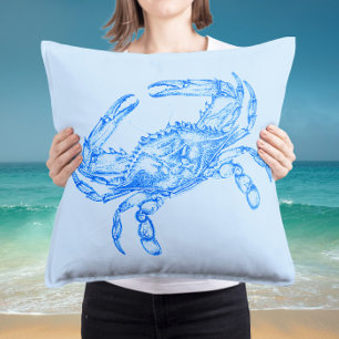 Vintage blue crab kissen