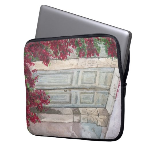 Vintage Blue Door  Laptopschutzhülle (Vorderseite Links)