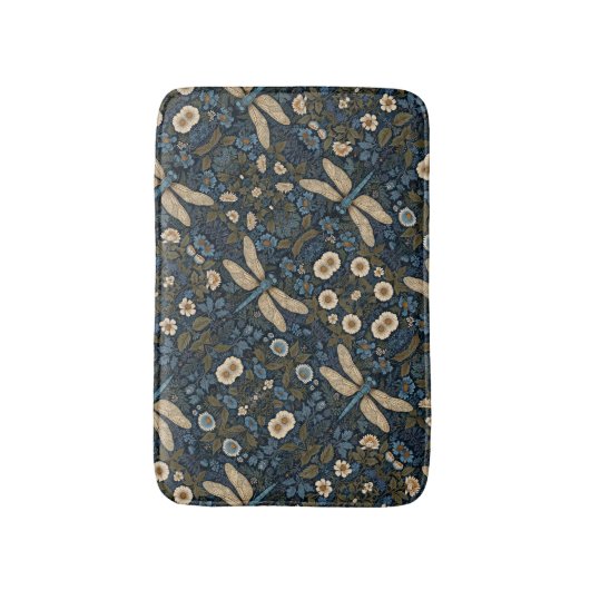 Vintage blue Dragonfly Badematte (Vorderseite Vertikal)