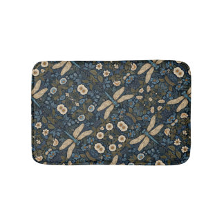 Vintage blue Dragonfly Badematte