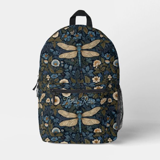 Vintage blue Dragonfly Bedruckter Rucksack (Vorderseite)