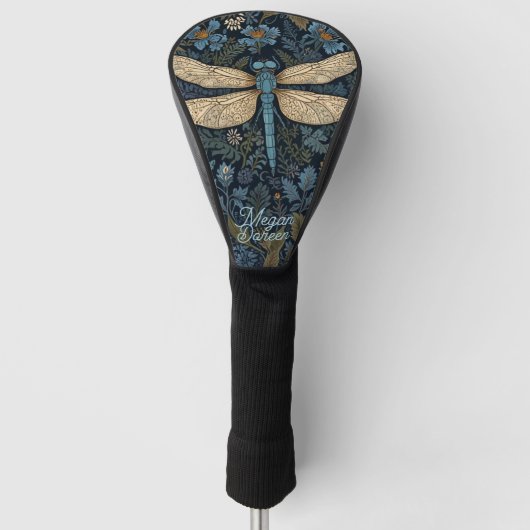 Vintage blue Dragonfly Golf Headcover (Vorderseite)