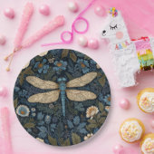 Vintage blue Dragonfly Pappteller (Party)