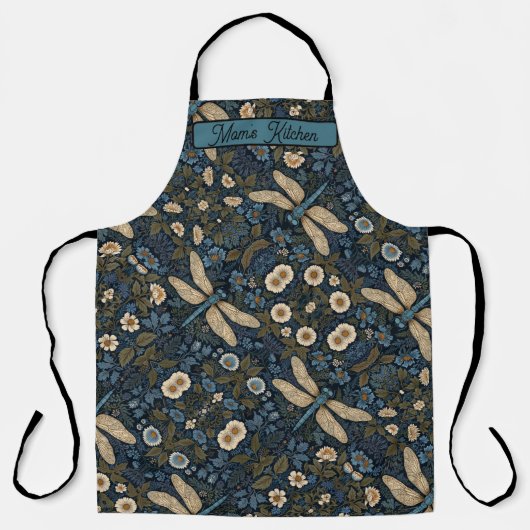 Vintage blue Dragonfly Schürze (Vorderseite)