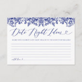 Vintage Blue Floral Bridal Begleitkarte (Vorderseite)