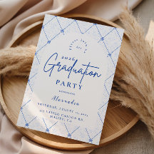Vintage Blue Floral Garden Graduation Party
