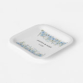 Vintage Blue Floral Hochzeitspapier-Teller Pappteller (Gewinkelt)