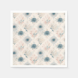 Vintage Blue Floral Paper Napkin Serviette