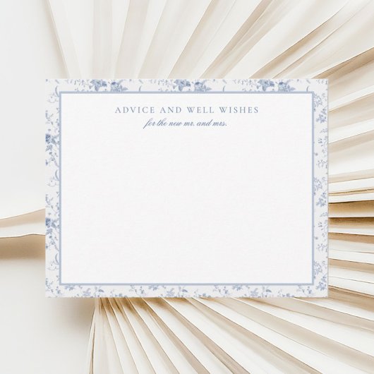 Vintage Blue Floral Personalisierte Ratschläge Kar Mitteilungskarte