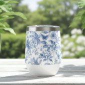 Vintage Blue Floral Toile Elegant