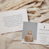 Vintage Blue Flowers Baptism Photo Invitation Einladung