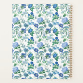 Vintage Blue Flowers Notebook Planer (Rückseite)