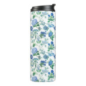 Vintage Blue Flowers Thermosbecher (Nach links gedreht)