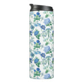 Vintage Blue Flowers Thermosbecher (Nach rechts gedreht)
