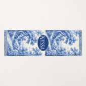 Vintage Blue French Toile Parisian Charm Landscape Yogamatte (Vorderseite (Horizontal))