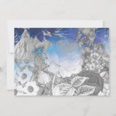 VINTAGE BLUE & GRAU EINLADUNG (Rückseite)