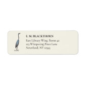 Vintage Blue Heron Hand-Drawn Birdwatcher Address (Vorne)