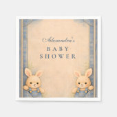 Vintage Blue Jeans Bunny Nursery  Baby Shower Serviette (Vorderseite)