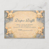 Vintage Blue Jeans Bunny Nursery Diapper Raffle Begleitkarte (Vorderseite)