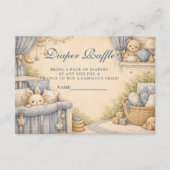 Vintage Blue Jeans Nursery Diapper Raffle Begleitkarte (Vorderseite)