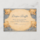 Vintage Blue Jeans Teddy Diapper Raffle Begleitkarte (Vorderseite)