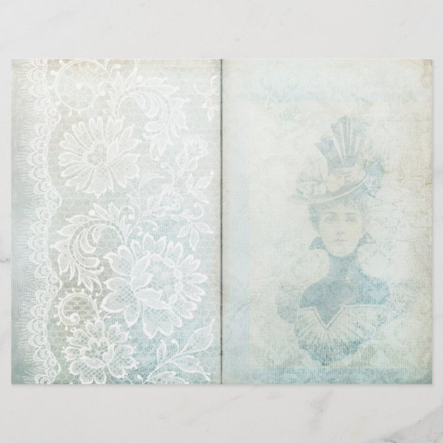Vintage Blue Lace Journal-Seite (Vorderseite)