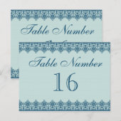 Vintage Blue Lace Tischnummer Cards (Vorne/Hinten)