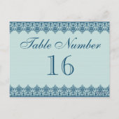Vintage Blue Lace Tischnummer Cards (Rückseite)