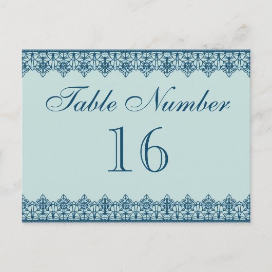 Vintage Blue Lace Tischnummer Cards (Vorderseite)