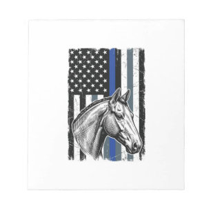 Vintage Blue Line Pferdeflagge Vektor-Design Notizblock