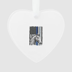 Vintage Blue Line Pferdeflagge Vektor-Design Ornament
