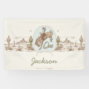 Vintage Blue Little Buckaroo Rodeo 1. Geburtstag  Banner