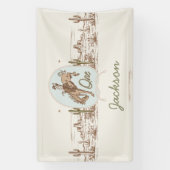 Vintage Blue Little Buckaroo Rodeo 1. Geburtstag  Banner (Vertikal)