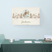 Vintage Blue Little Buckaroo Rodeo 1. Geburtstag  Banner (Messe)