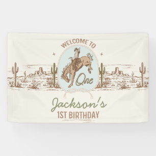 Vintage Blue Little Buckaroo Western 1. Geburtstag Banner