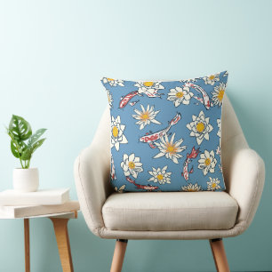 Vintage Blue Meadow Floral Zierkissen - Daisy