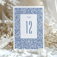 Vintage Blue Morris Tischnummer Cards