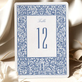 Vintage Blue Morris Tischnummer Cards