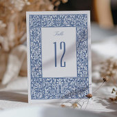 Vintage Blue Morris Tischnummer Cards