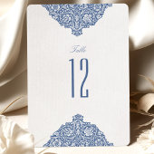 Vintage Blue Morris Tischnummer Cards