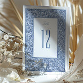 Vintage Blue Morris Tischnummer Cards