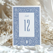 Vintage Blue Morris Tischnummer Cards
